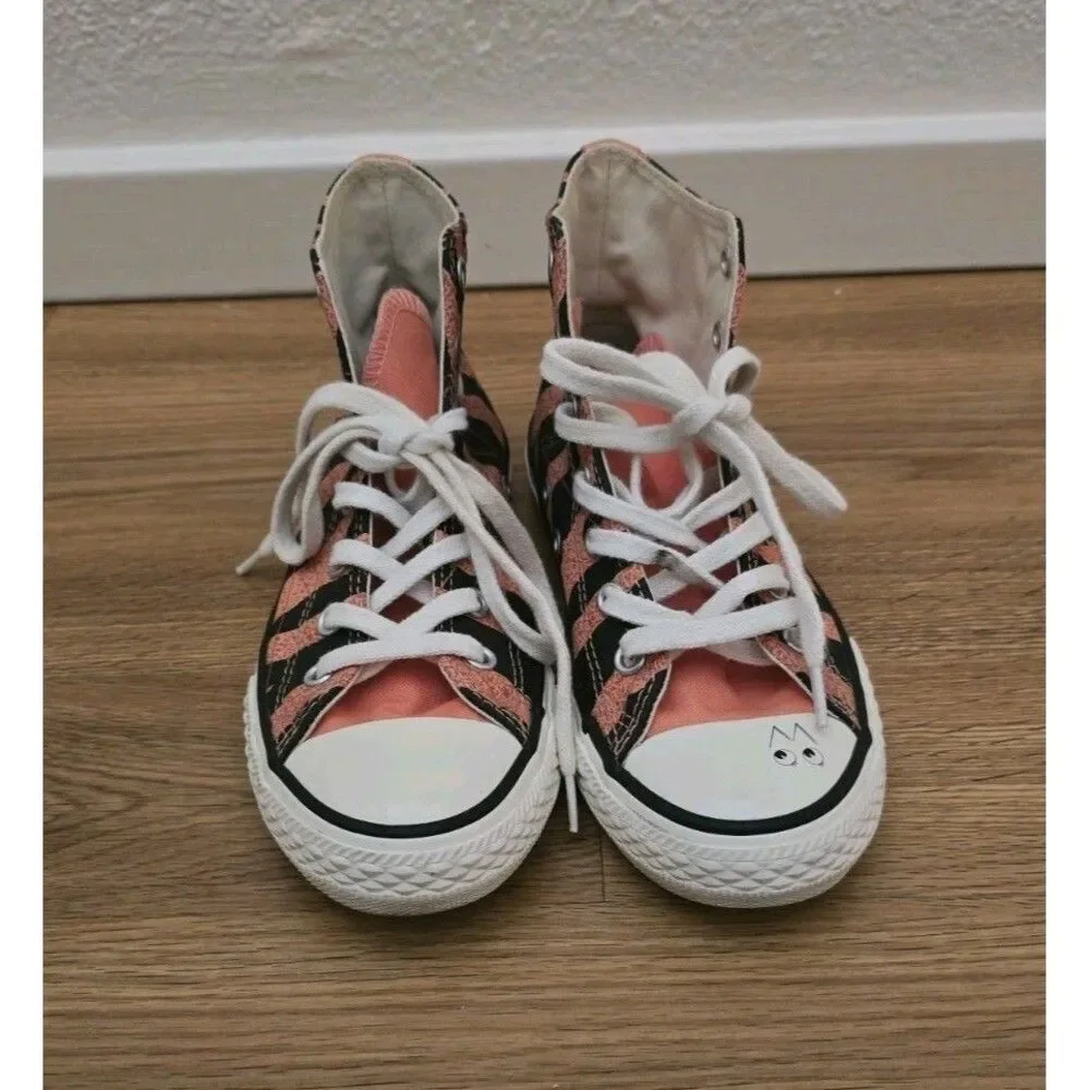 Converse Dr Woo Shoe Sz 2 Kids Chuck Taylor All Star Black Orange